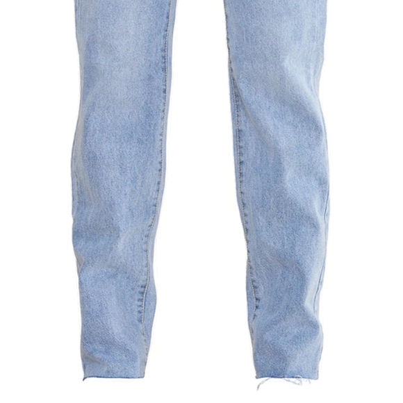 Pretty Little Thing tall blue wash denim frayed jeans size 8 - Picture 4 of 9